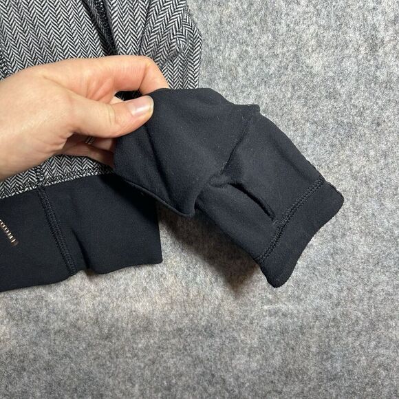 Lululemon All Good Hooded Pullover Womens 8 Black Herringbone Running Athleisure - Picture 4 of 9